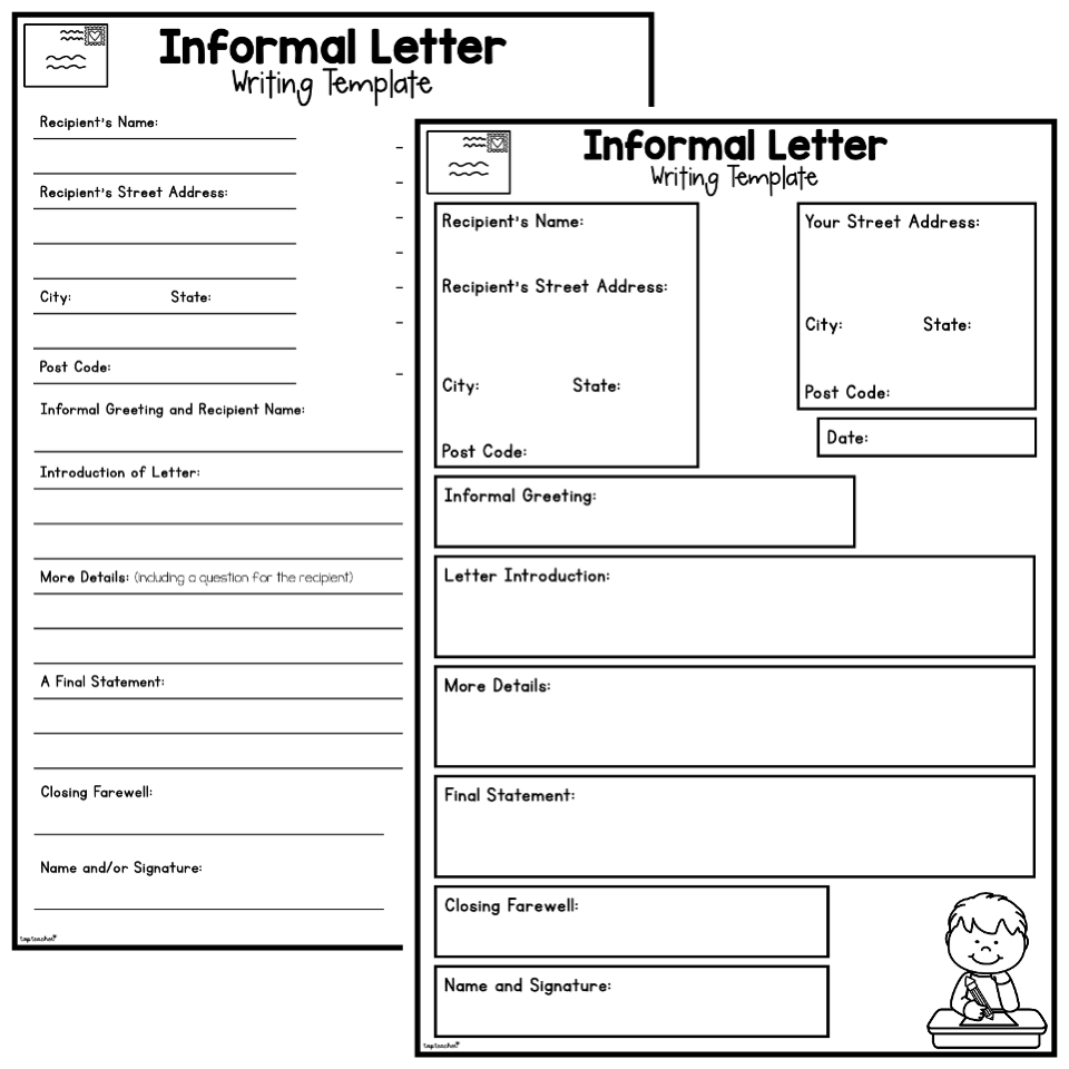 Informal letter writing templates top teacher