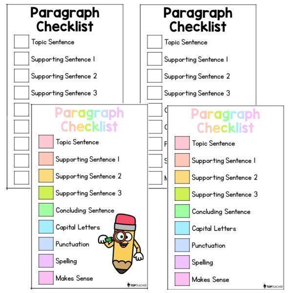 Paragraph Writing Checklist - Top Teacher