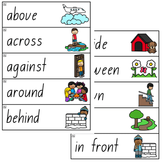 Preposition Word Cards STATE FONTS – Staging Top Teacher