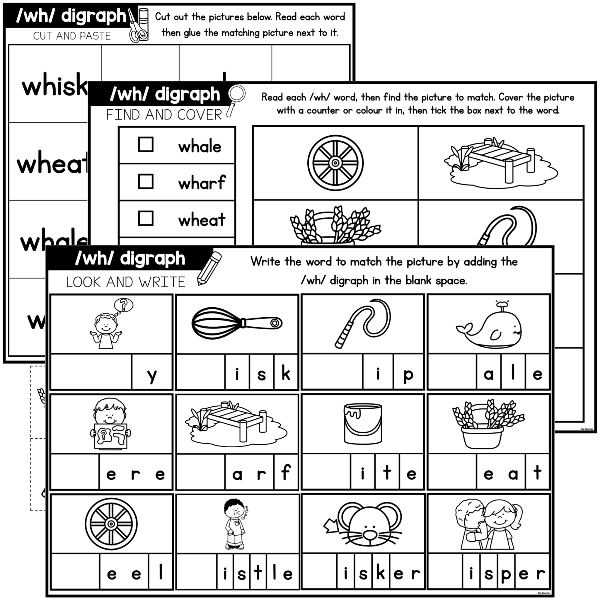 WH Digraph Worksheet PACKAGE Top Teacher WH Digraph Worksheet PACKAGE Top Teacher