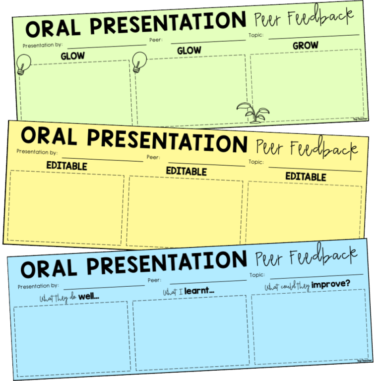 oral presentation peer feedback