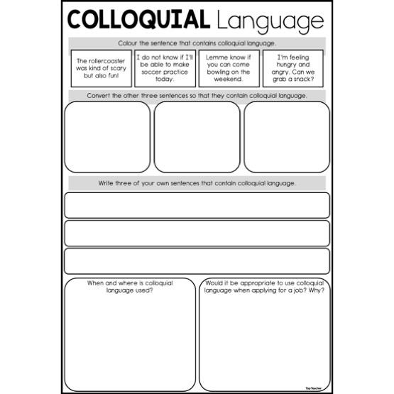 Colloquial Language Worksheets Top Teacher Colloquial Language Worksheets Top Teacher